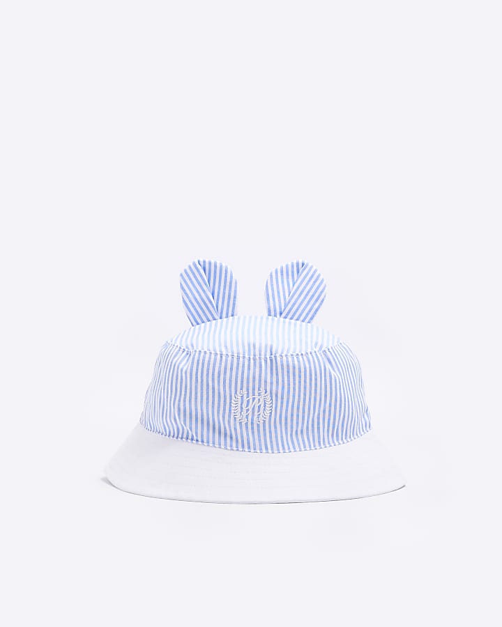 Baby boys blue stripe bucket hat