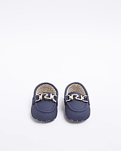 Baby Boys Blue Suedette Loafers