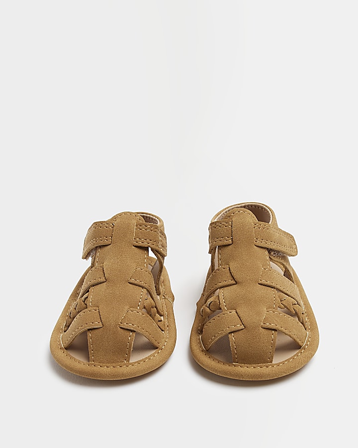 Baby boys brown plaited gladiator sandals