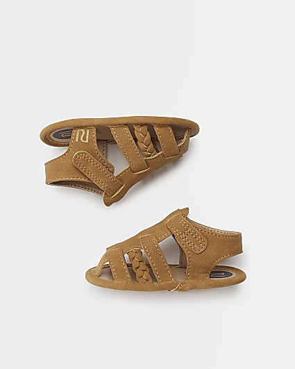Baby boys brown plaited gladiator sandals