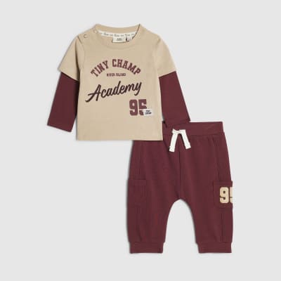 Baby Boys Brown Tiny Champ 95 T-Shirt Set