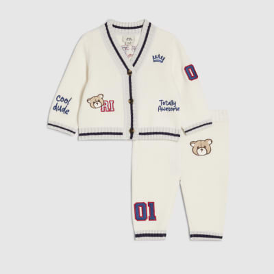 Baby Boys Cream Little Champ Cardigan Set