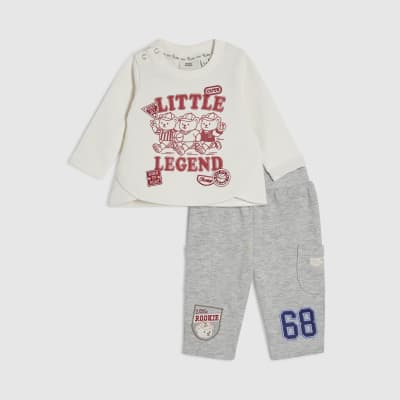 Baby Boys Cream Little Legend T-Shirt Set