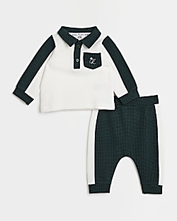 Baby boys Ecru Dogtooth Polo outfit