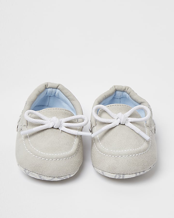 Baby boys grey boat shoe