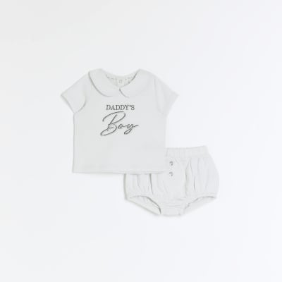 Baby Boys Light Grey Daddy's Boy Set