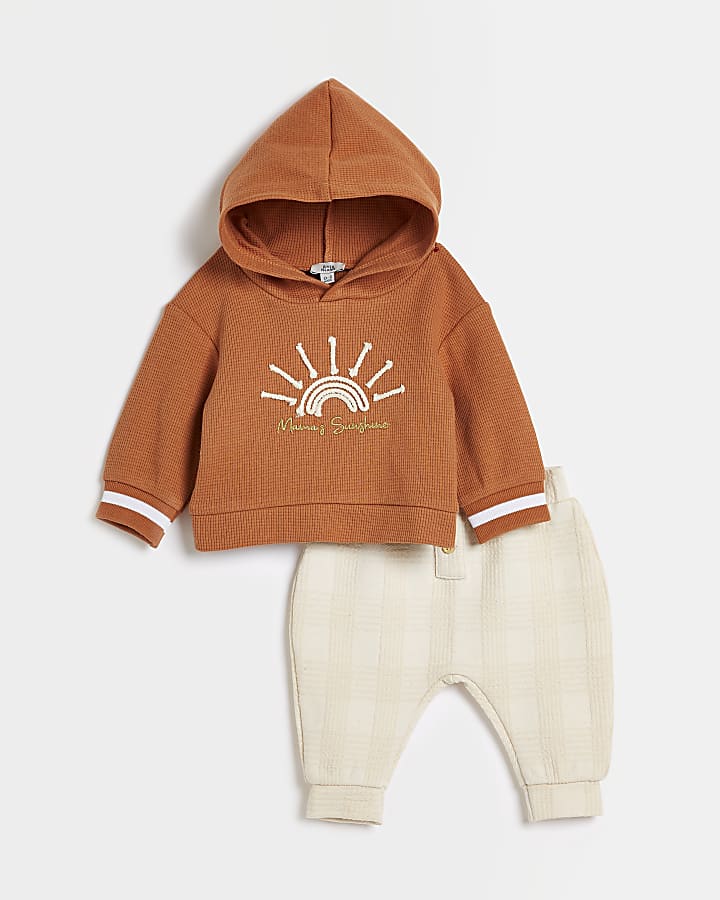 Baby boys orange hoodie and joggers outfit