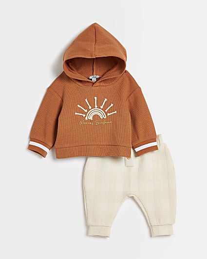 Baby boys orange hoodie and joggers outfit