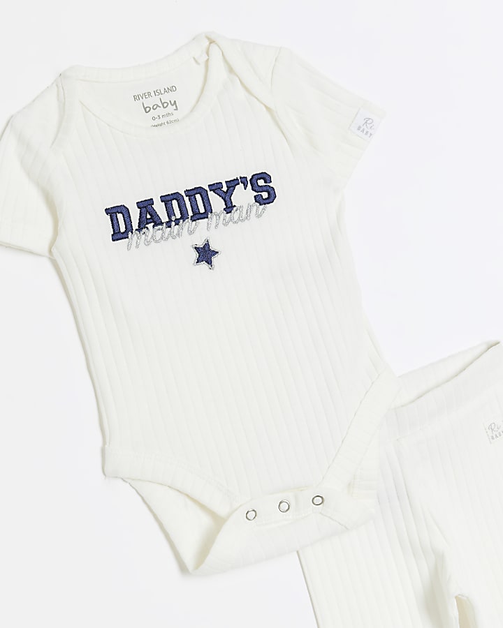 Baby boys white embroidered all in one set