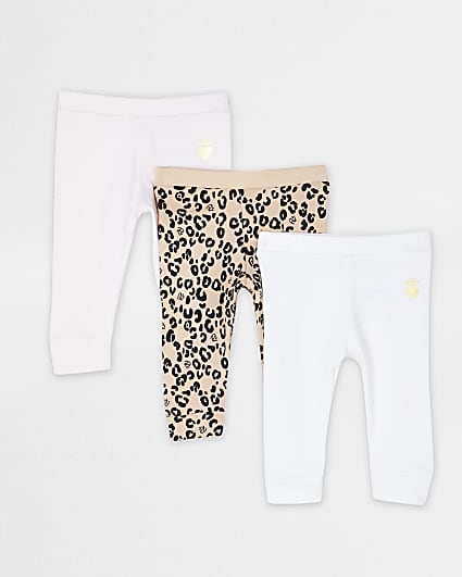 Baby brown leopard leggings 3 pack