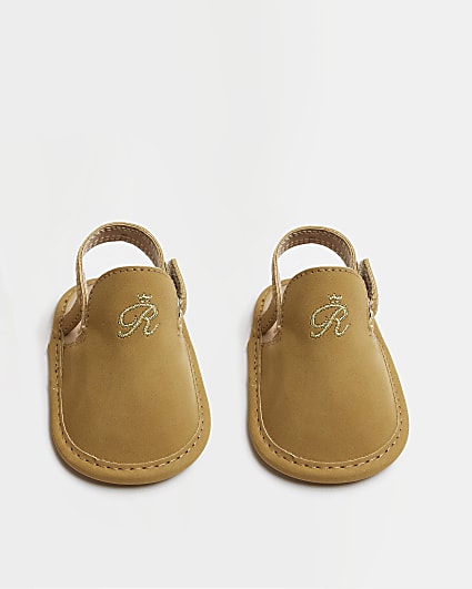 Baby brown suedette clog shoes