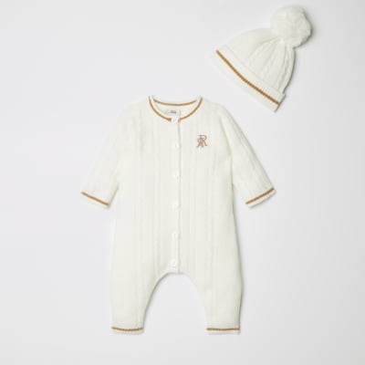 knitted baby grow