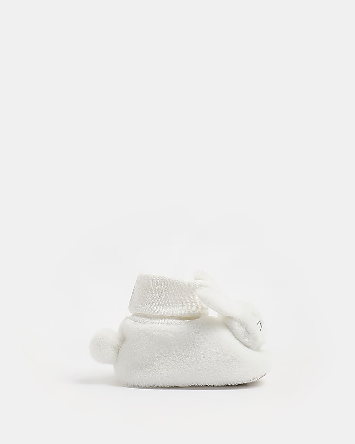 Baby cream RI branded bunny slippers