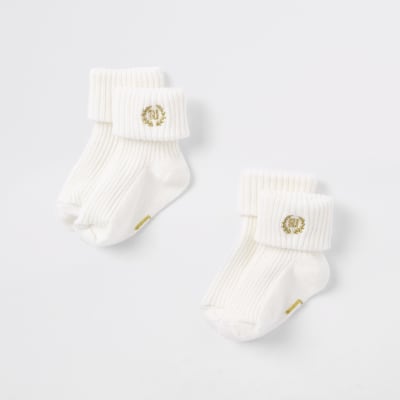 cream baby socks