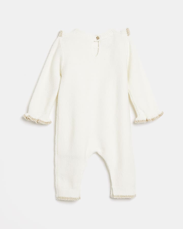 Baby girls cream frill bodysuit