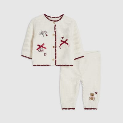 Baby Girls Cream Little Princess Cardigan Set