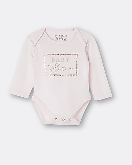 Baby girls pink 'Baby Couture' babygrow
