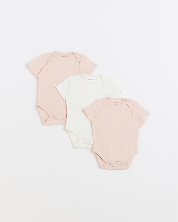 Baby girls pink baby grows 3 Pack