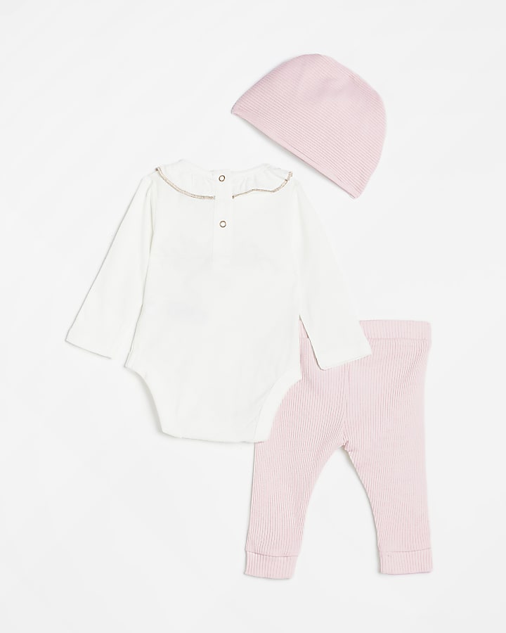 Baby Girls Pink Bodysuit and Leggings Set