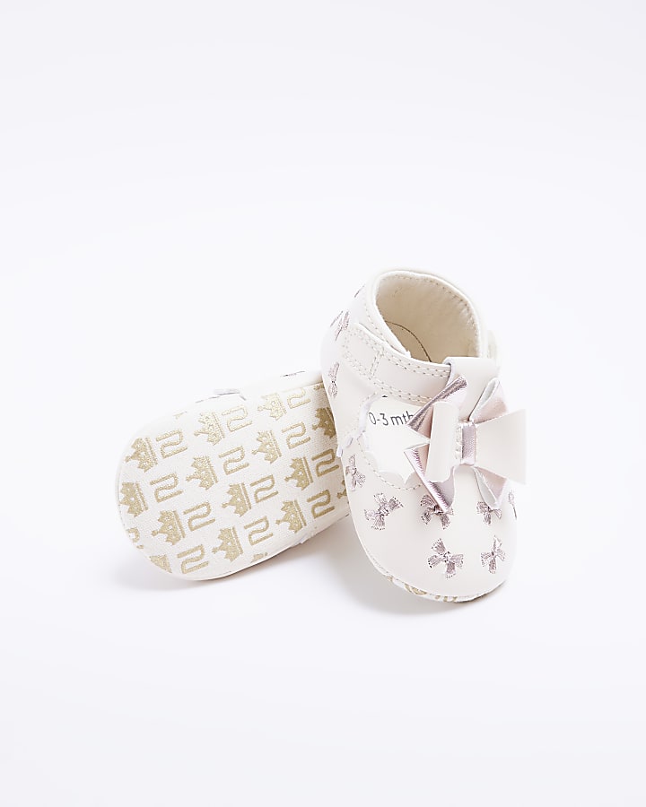 Baby girls Pink Bow embroidered Shoes