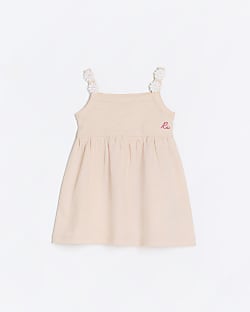 Baby girls pink daisy strap dress