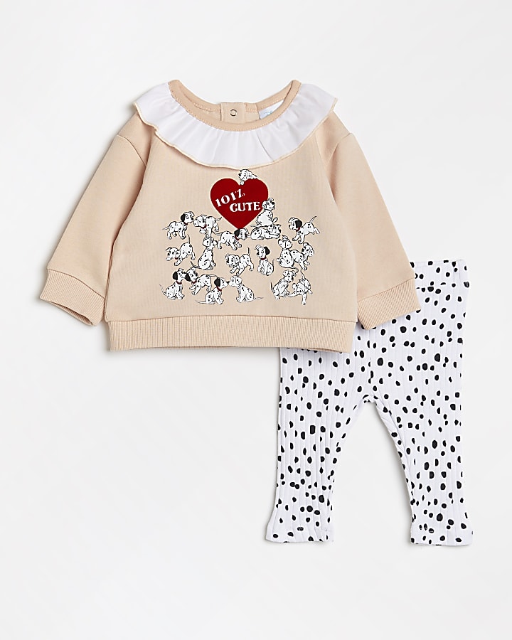Baby girls Pink Disney Dalmatian sweat outfit
