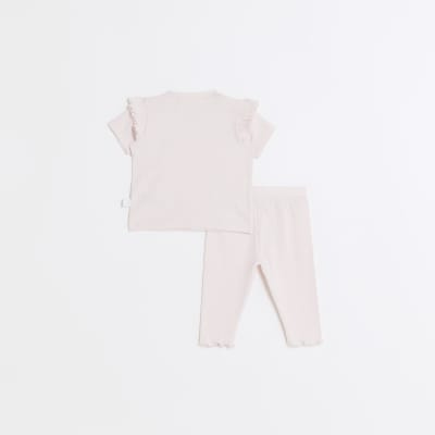 BABIES LEGGINGS WITH FRILLS RESERVATION FOR LOVE main image 1