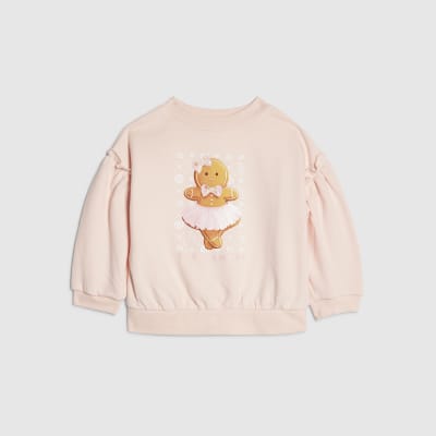 Baby Girls Pink Ginger Bread Sweatshirt