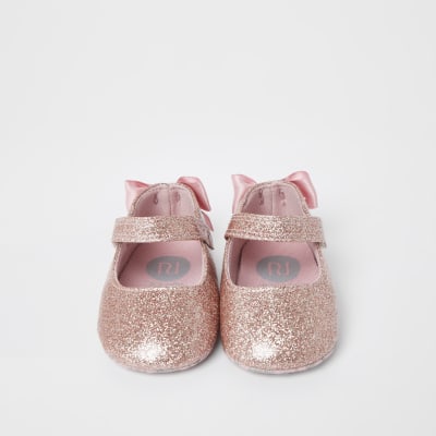 baby girl pink glitter shoes