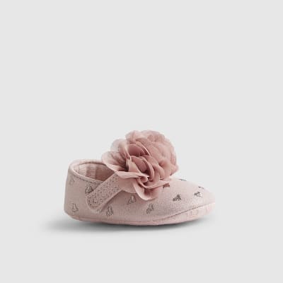 Baby Girls Pink Heart Ballet Pumps