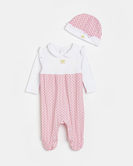 Baby girls pink Juicy Couture babygrow set