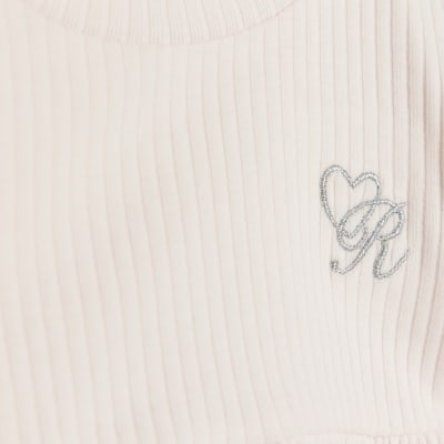 Baby girls pink long sleeve dress River Island