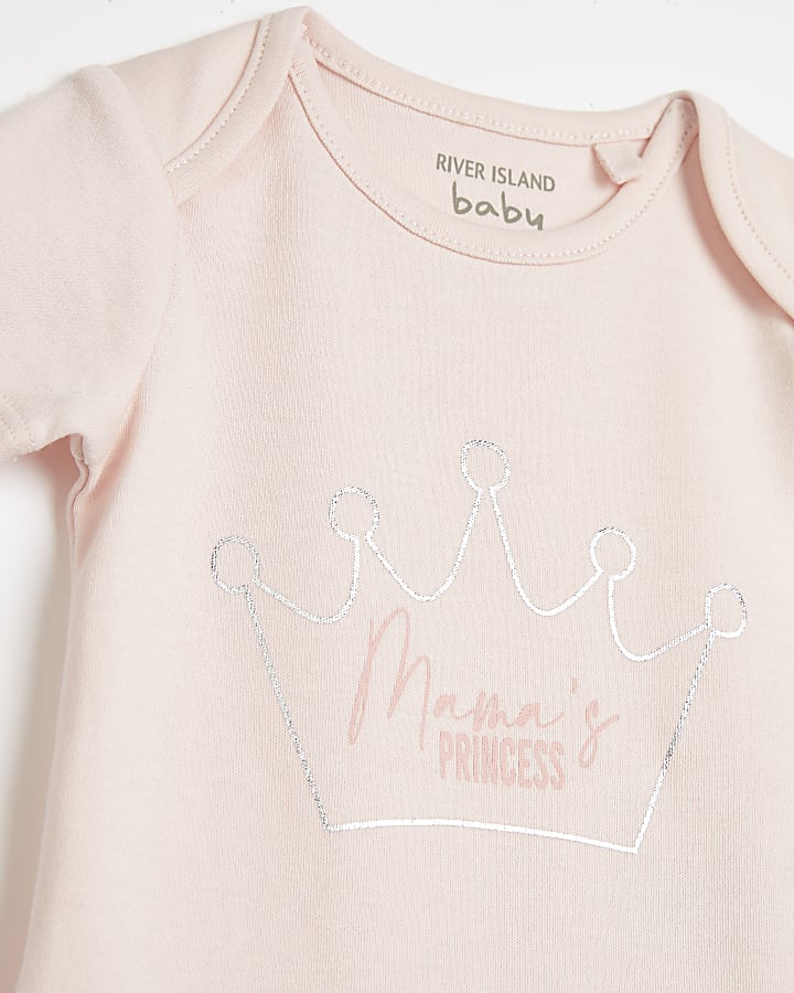 Baby girls pink 'Mama's Princess' babygrow