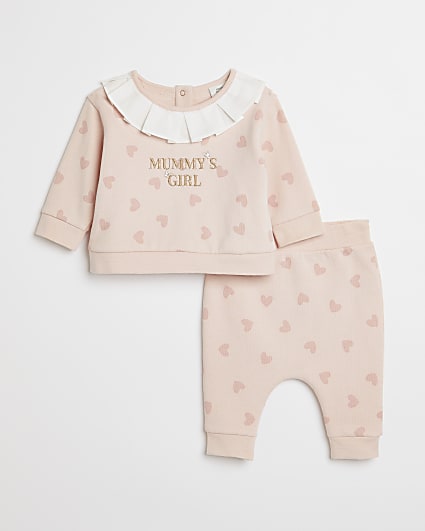 Baby girls pink 'Mummy's Girl' heart outfit
