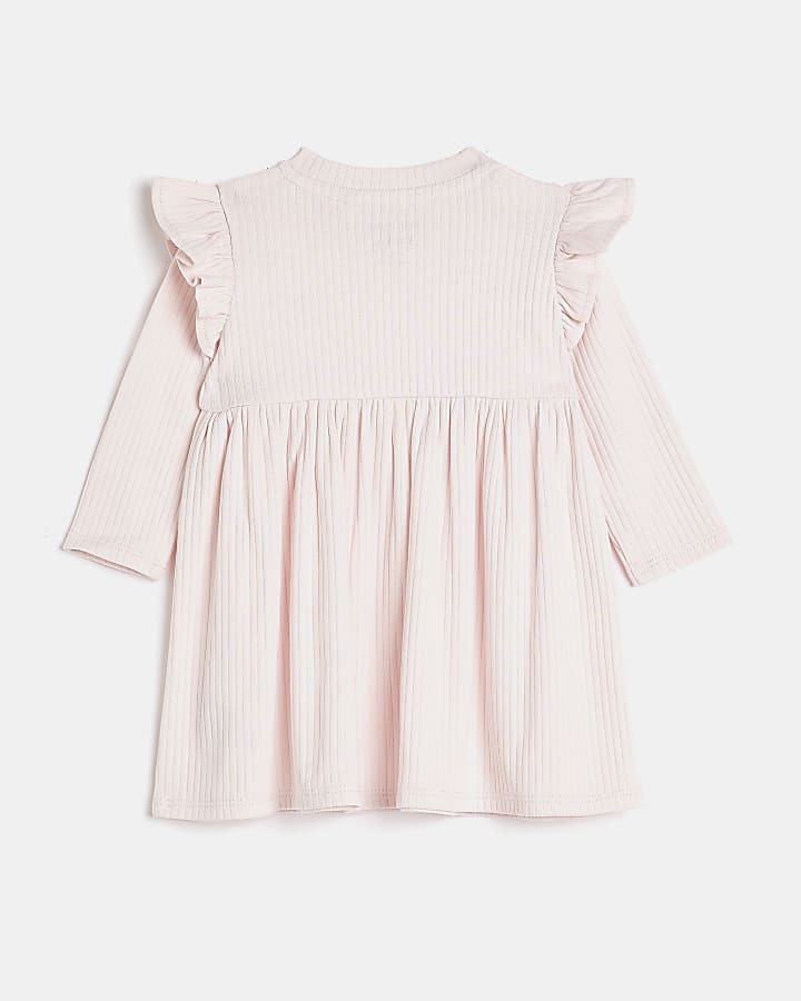 Baby Girls Pink Organic Long Sleeve Dress