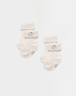 Baby girls pink RI socks 2 pack