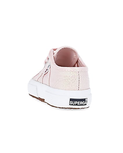 360 degree animation of product Baby Girls Pink Superga Lace up Trainers frame-8