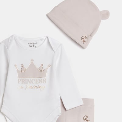 Baby girls Purple 'Princess' babygrow outfit