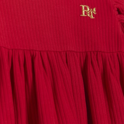 Baby girls red long sleeve dress River Island