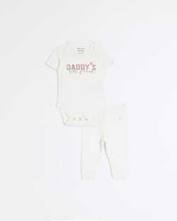 Baby girls white embroidered all in one set