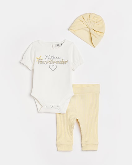 Baby girls yellow 3 piece outfit