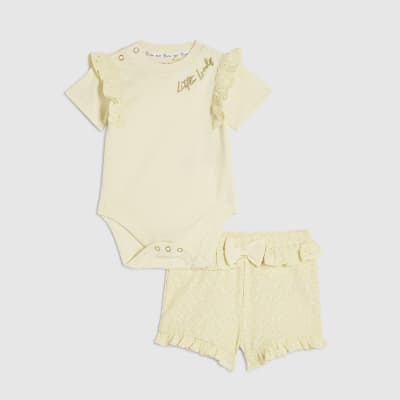 Baby Girls Yellow Little Lovely Bodysuit Set