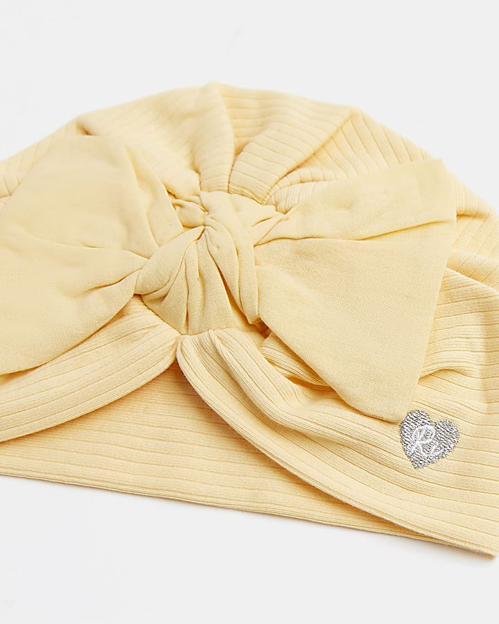 Baby girls yellow rib turban
