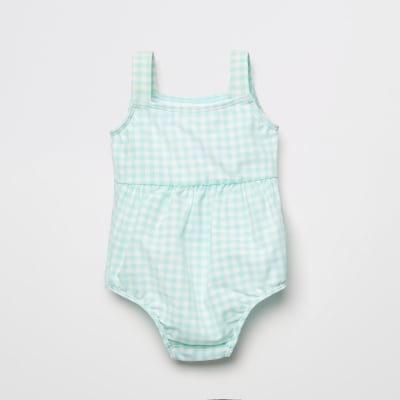 green gingham swimsuit