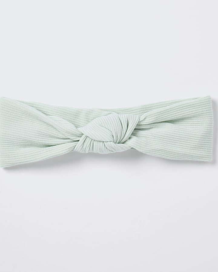 Baby green knot headband