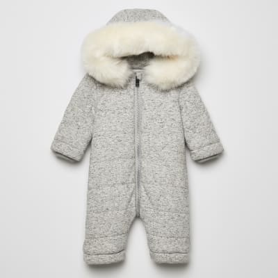 faux fur baby snowsuit