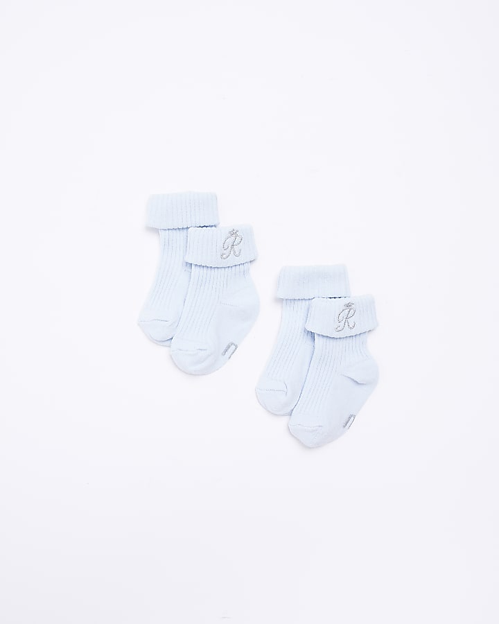 Baby pale blue RI socks 2 pack