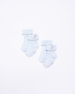 Baby pale blue RI socks 2 pack