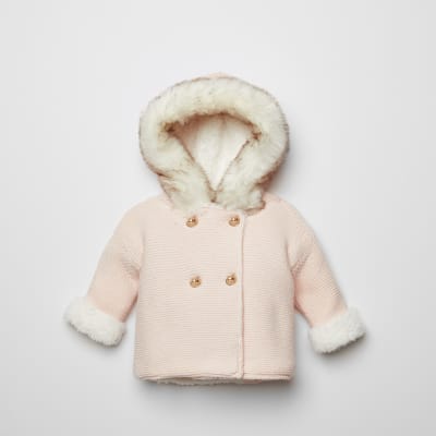 baby jacket with fur hood