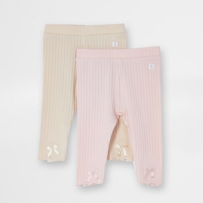 Baby pink leggings 2 pack River Island